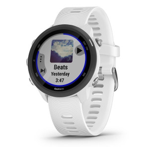 GARMIN Montre GPS Forerunner 245 Music Blanche avec Bracelet Blanc