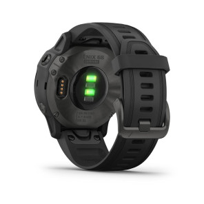 Garmin Fēnix 6S Sapphire Mixte Carbon Gray Noir Bracelet Silicone Noir
