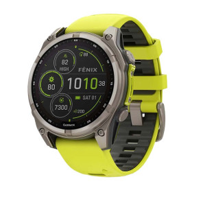 GARMIN FĒNIX 8  47 mm SAPPHIRE SOLAR  GRAPHITE - JAUNE NOIR