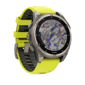 GARMIN FĒNIX 8  47 mm SAPPHIRE SOLAR  GRAPHITE - JAUNE NOIR