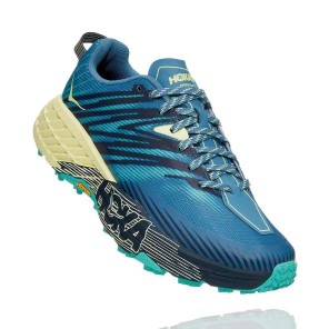 HOKA ONE ONE SPEEDGOAT 4 WIDE Femme Provincial Blue / Luminary Green