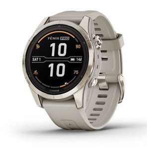 GARMIN Fénix 7S PRO Saph Solar Light Gold avec bracelet beige