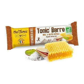 Barre énergétique Meltonic saveur Miel Pistaches & Fleur de Sel de Guérande Bio - Barre de 25g