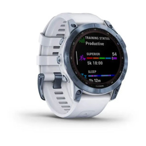 GARMIN Fénix 7 Sapphire Solar Titane, Cobalt Blue, White