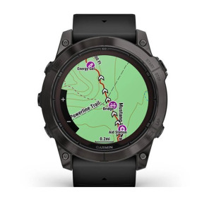 GARMIN Fénix 7X PRO Saph Solar  Carbon Gray DLC avec bracelet Noir