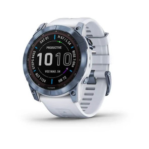 GARMIN Fénix 7X Sapphire Solar Titane, Cobalt Blue, White