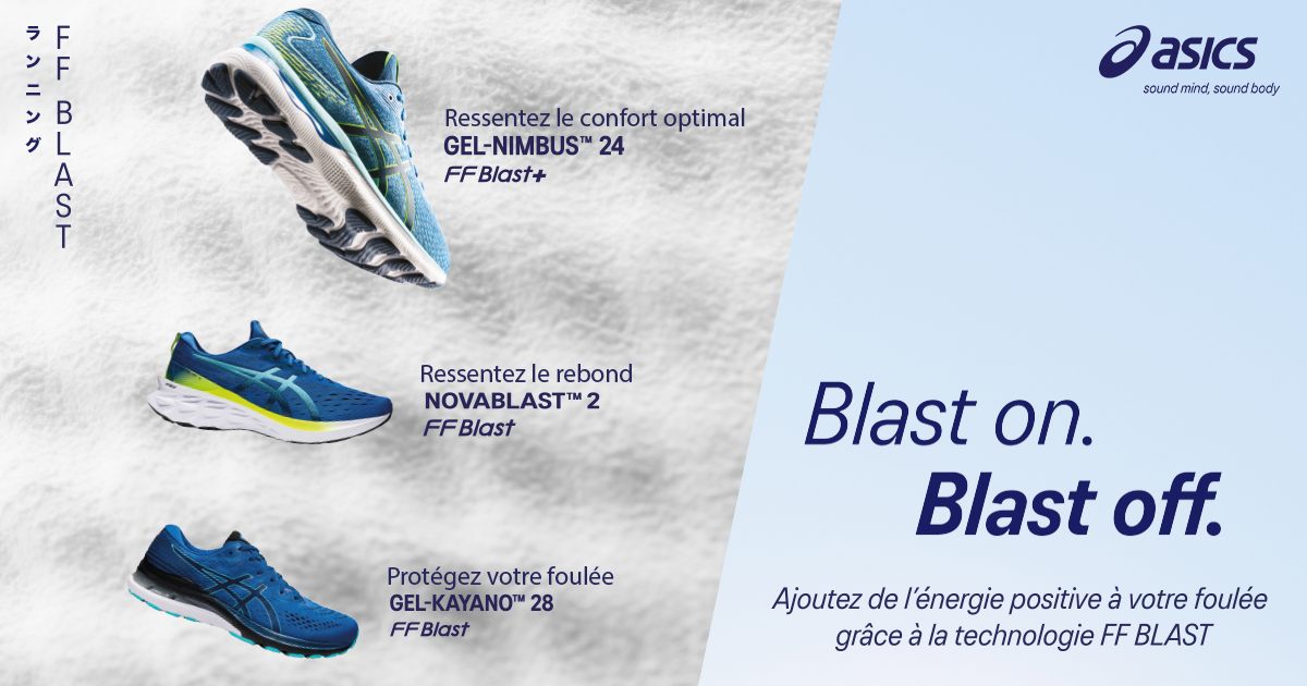 Faites le plein d'énergie positive grâce à la technologie FFBLAST™ de chez ASICS